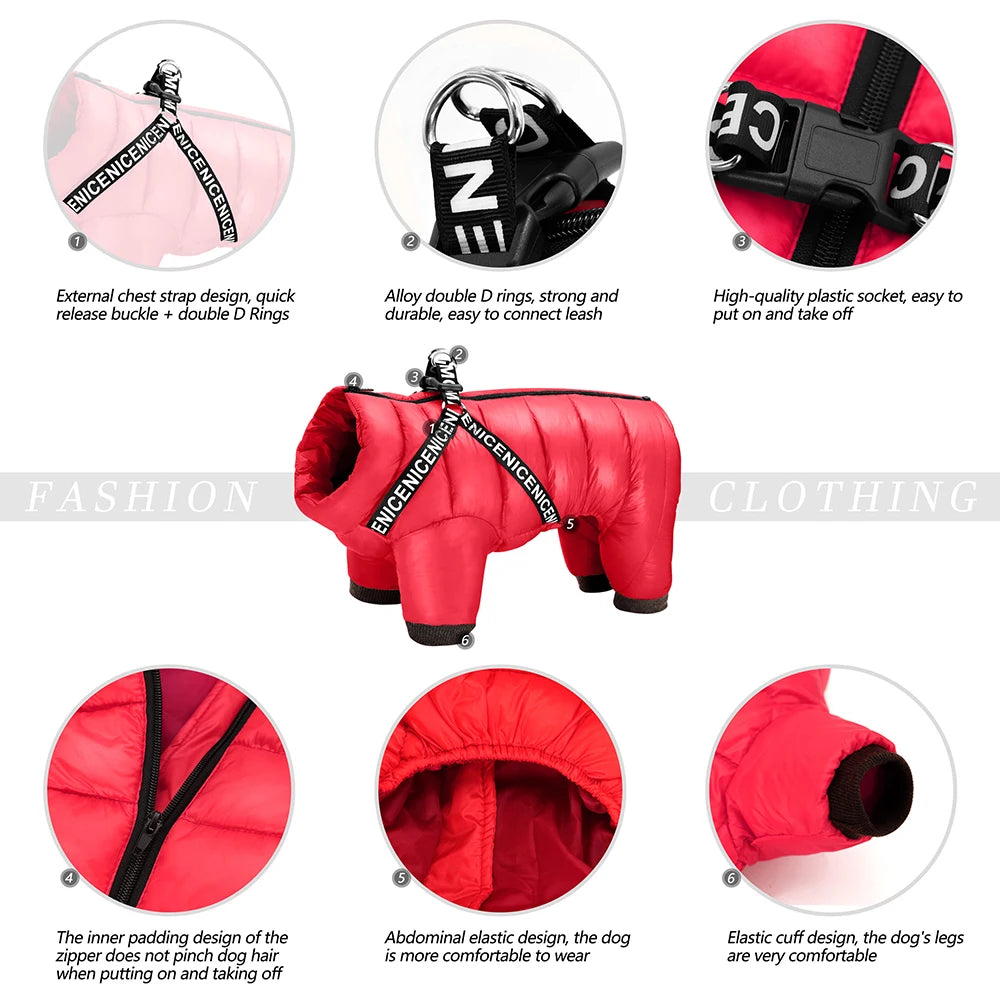 Combinaison d'Hiver "Super Warm" pour Chien – Veste Imperméable Intégrale