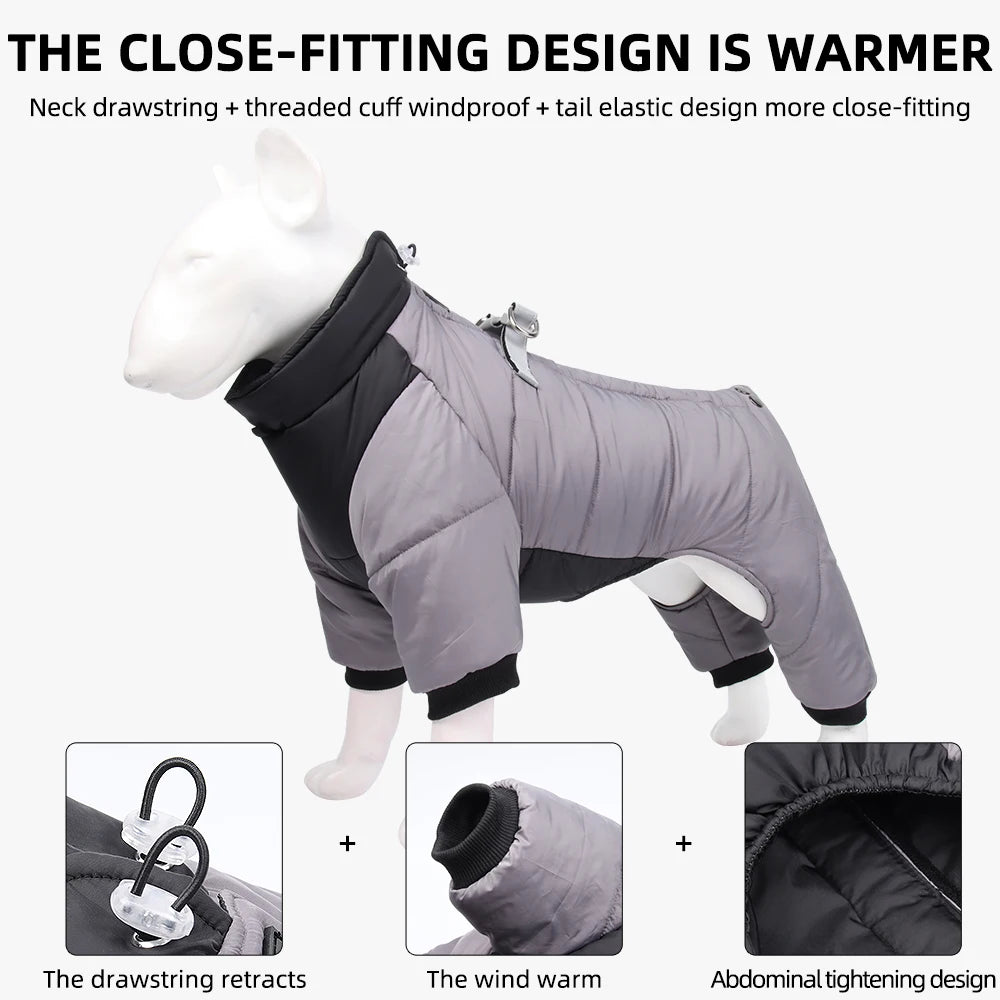 Waterproof Winter Dog Coat Clothes Thicken Warm Dog Jumpsuit Small Dogs Puppy Outfit For French Bulldog Pug Pet Jacket Clothing