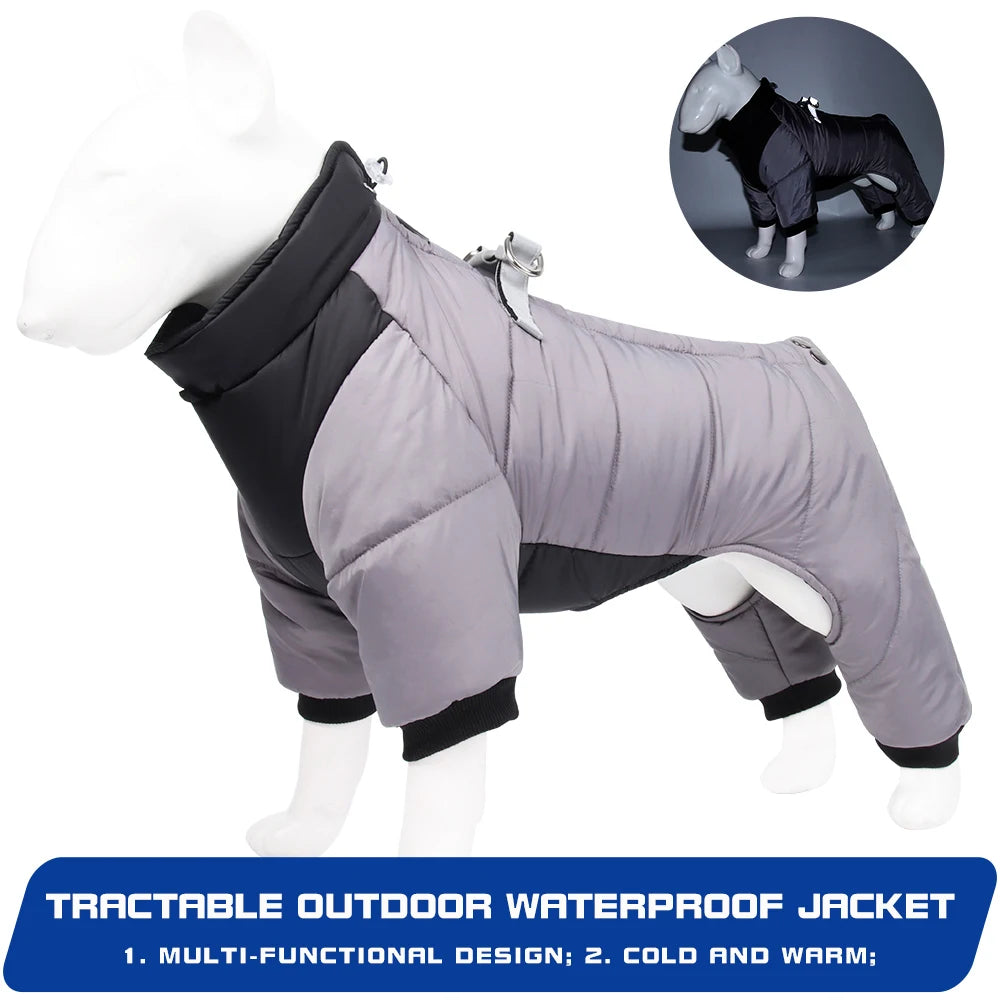 Waterproof Winter Dog Coat Clothes Thicken Warm Dog Jumpsuit Small Dogs Puppy Outfit For French Bulldog Pug Pet Jacket Clothing