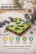 Boîte de Jeu en Feutre pour Chat : Puzzle Interactif et Stimulation de Chasse