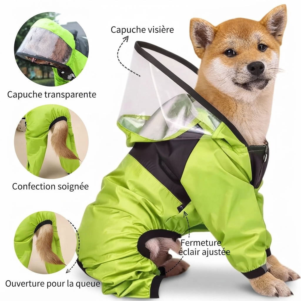 "The Dog Face" Raincoat – Waterproof and Windproof Jacket for Dogs