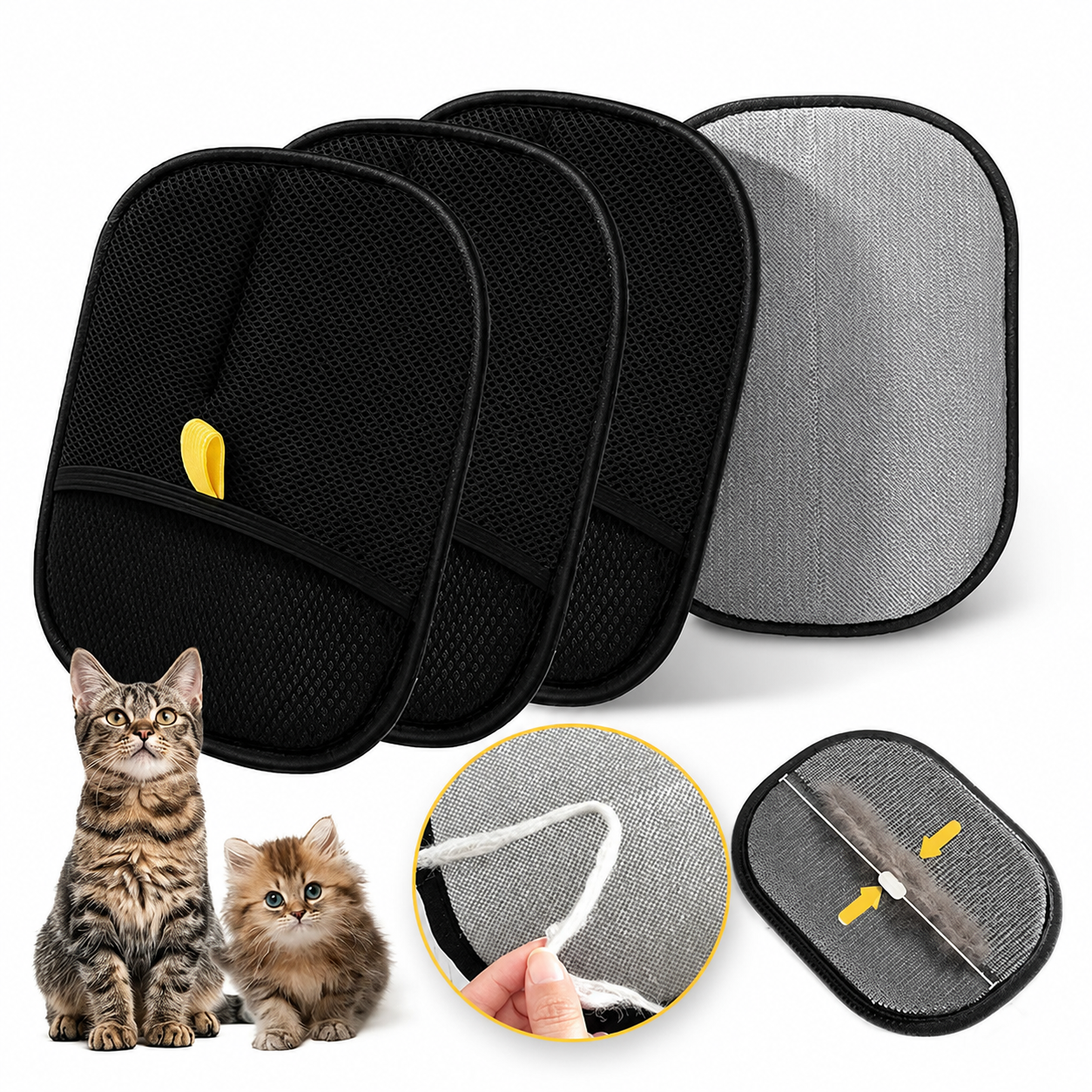 Gants de Toilettage et de Nettoyage 2-en-1
