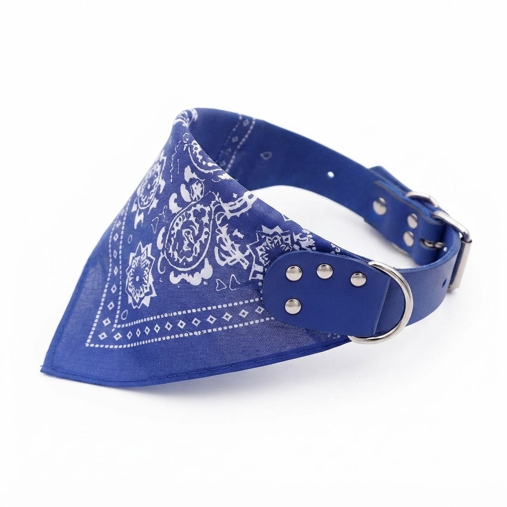 Collier à Foulard pour Animaux – Cuir PU Souple et Ajustable – Look Tendance