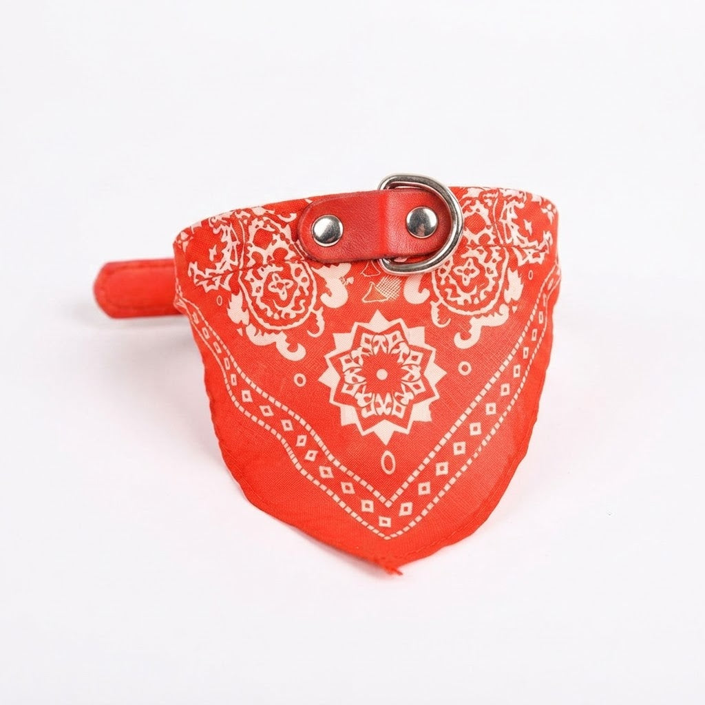 Collier à Foulard pour Animaux – Cuir PU Souple et Ajustable – Look Tendance