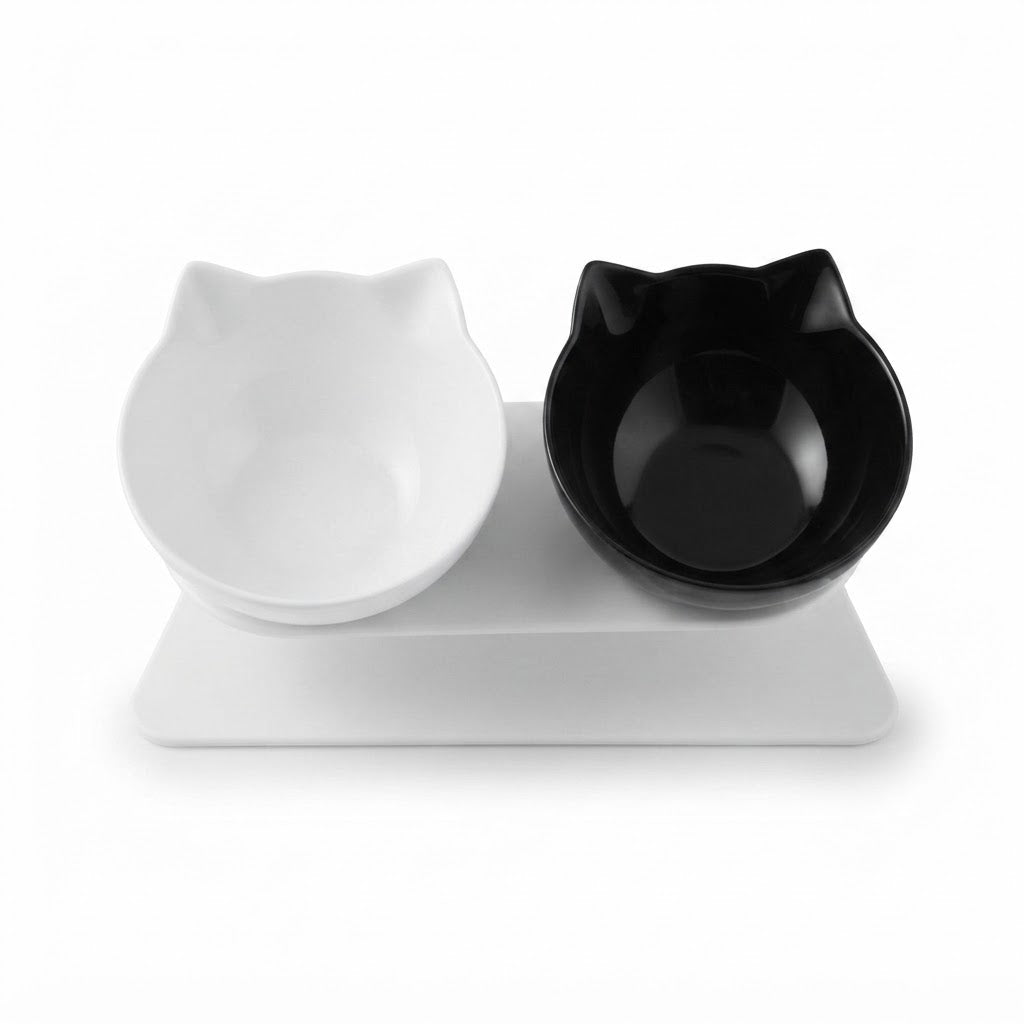 Double Non-Slip Pet Bowl with Stand | Food and Water Bowls for Cats and Small Dogs