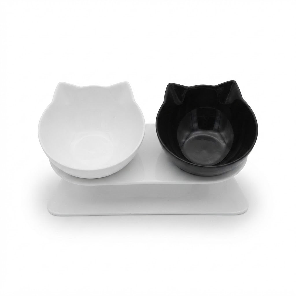 Double Non-Slip Pet Bowl with Stand | Food and Water Bowls for Cats and Small Dogs