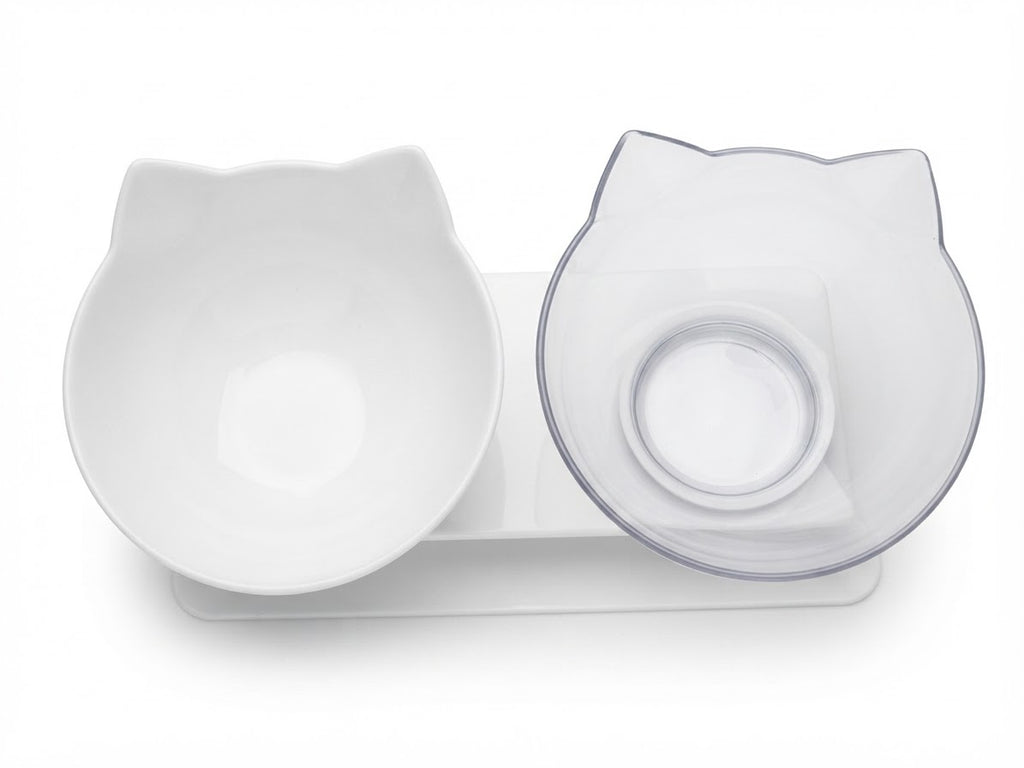 Double Non-Slip Pet Bowl with Stand | Food and Water Bowls for Cats and Small Dogs