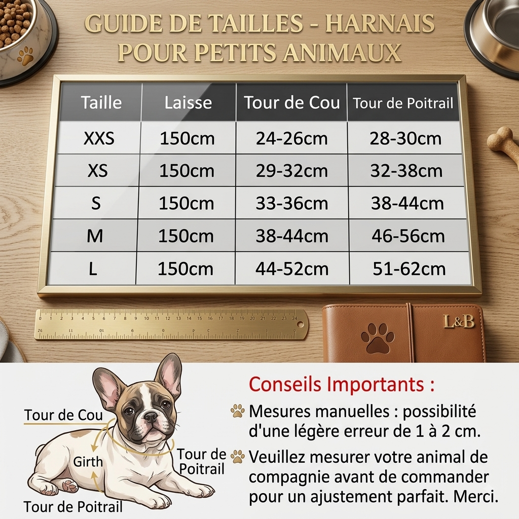 Harnais + Laisse Ajustable pour Petit Chien – Gilet Respirant Réfléchissant, Confort & Sécurité.