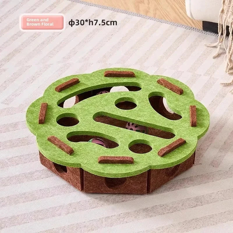Boîte de Jeu en Feutre pour Chat : Puzzle Interactif et Stimulation de Chasse