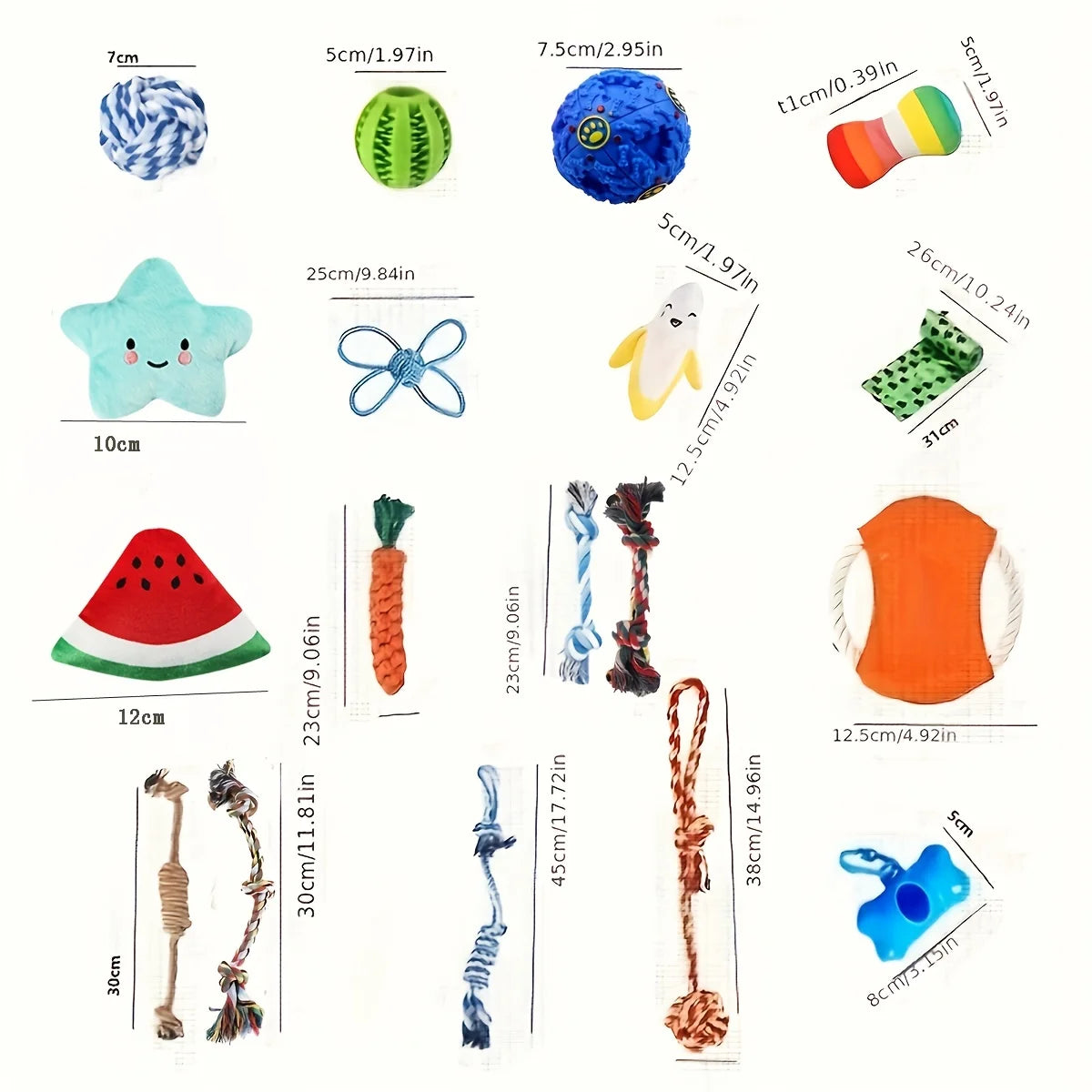 Lot de Jouets Interactifs pour Chiens. Coton Durable & Jouets Sonores pour Petits et Moyens chiens