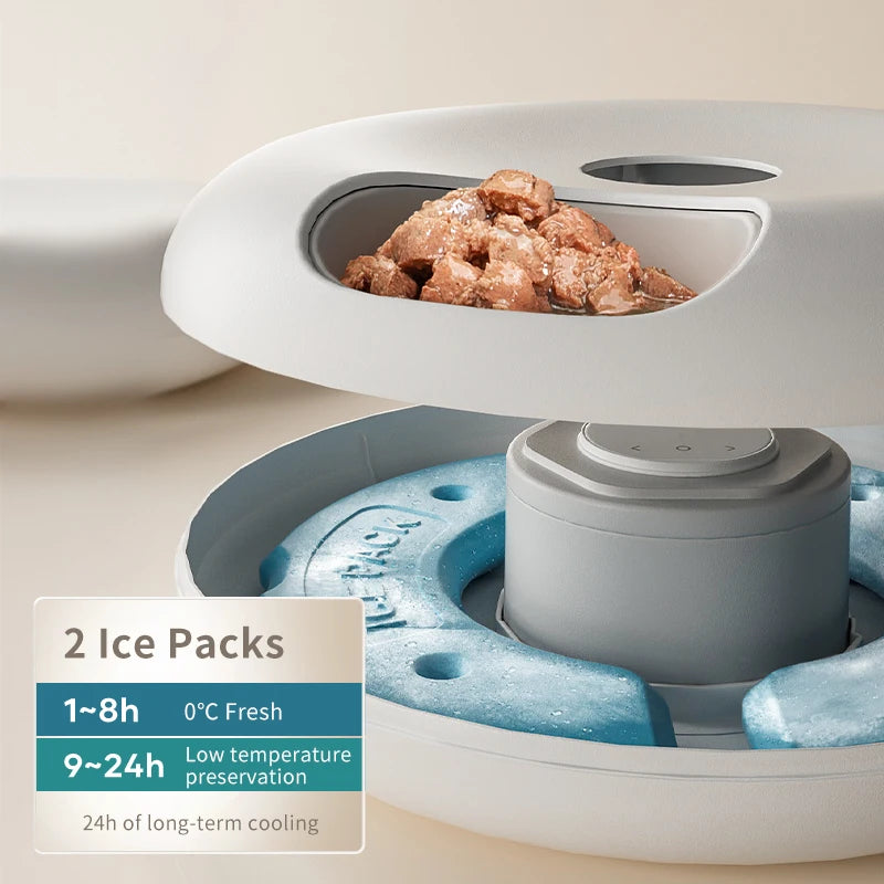 Distributeur de Nourriture Automatique Intelligent Croquettes et Repas Humides