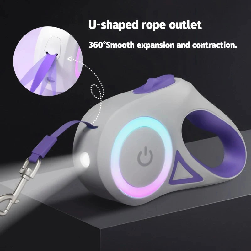 Laisse Enrouleur avec Lampe LED Intégrée – Pour Chiens et Chats toutes tailles – Ergonomique et Robuste