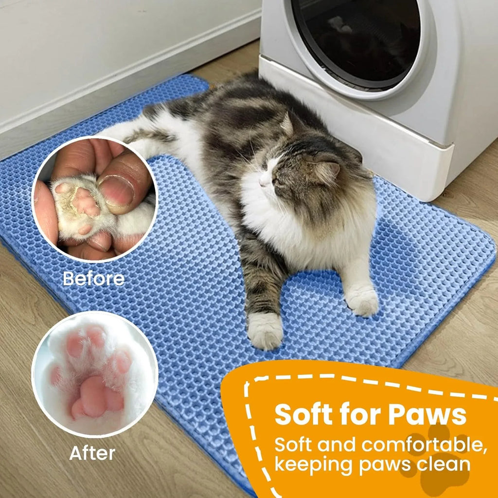 Tapis de Litière Double Couche pour Chat | Ultra-Absorbant, Imperméable & Antidérapant