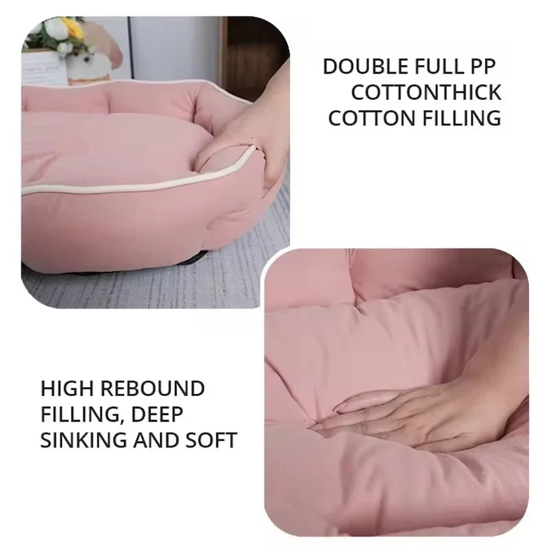 Canapé de Luxe pour Chien et Chat – Lit Douillet Grande Capacité & Coussin Hivernal