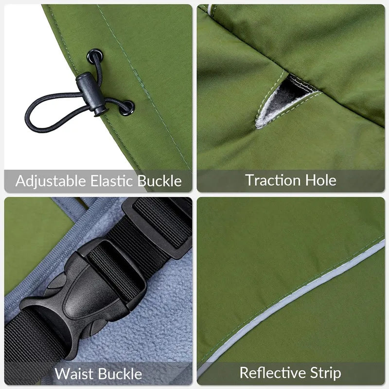 Manteau de Pluie Coupe-vent pour Chien – Imperméable avec Bande Réfléchissante