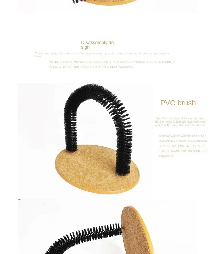 Arche de Toilettage et Massage pour Chats | Brosse Auto-Lisseur & Griffoir Interactif