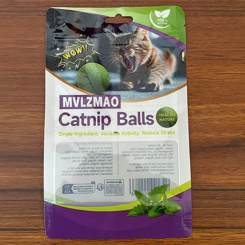 Balle d'Herbe à Chat Comestible Mint Toys.