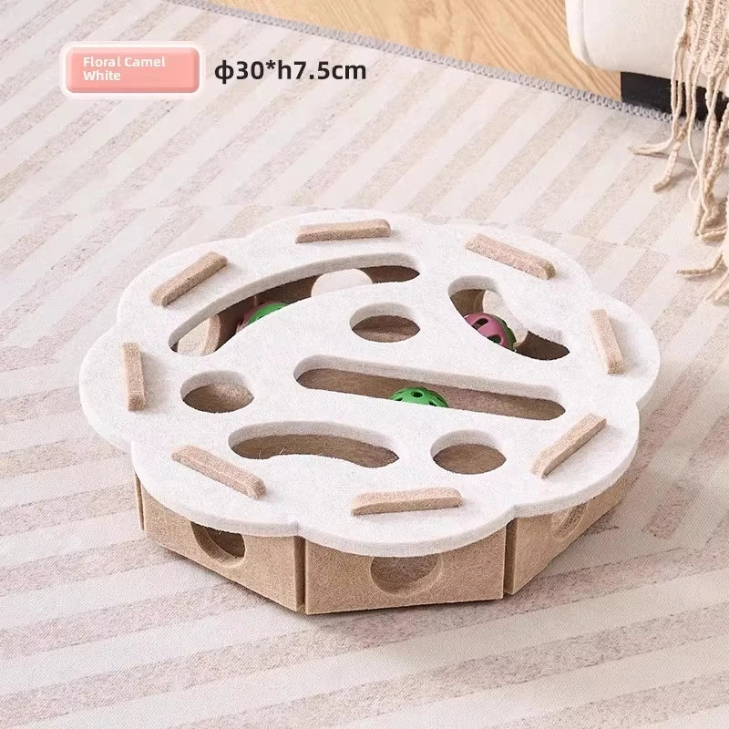Boîte de Jeu en Feutre pour Chat : Puzzle Interactif et Stimulation de Chasse