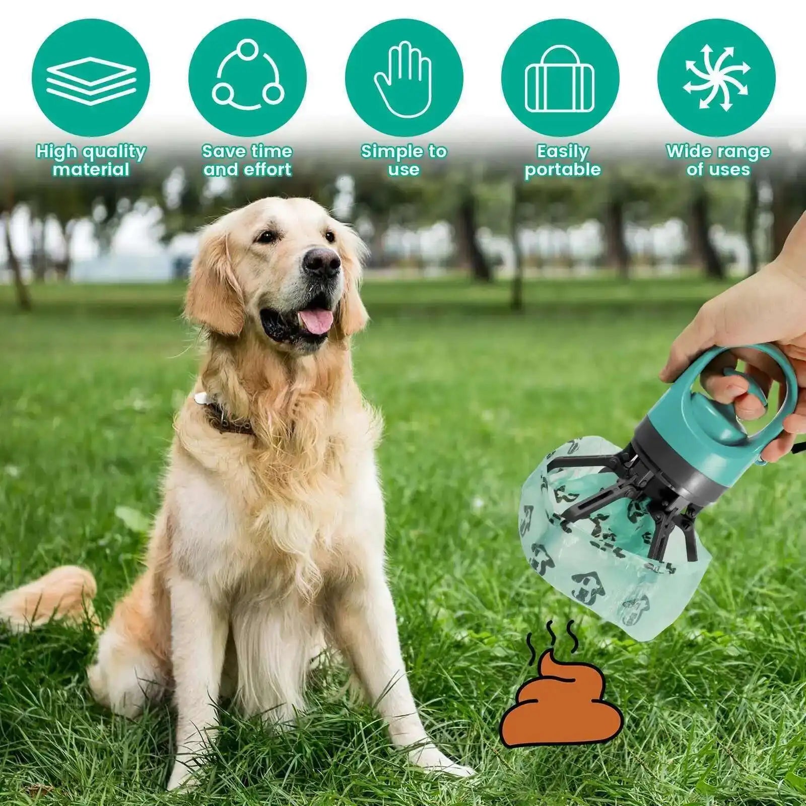 Ramasse-Crottes Portable avec Distributeur Intégré