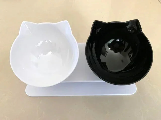 Double Gamelle Antidérapante avec Support | Bols pour Nourriture et Eau pour Chats et Petits Chiens