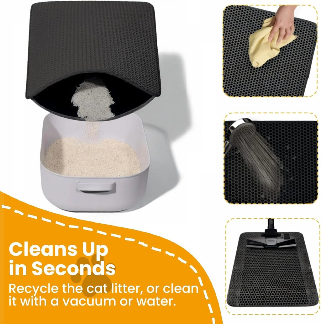 Tapis de Litière Double Couche pour Chat | Ultra-Absorbant, Imperméable & Antidérapant