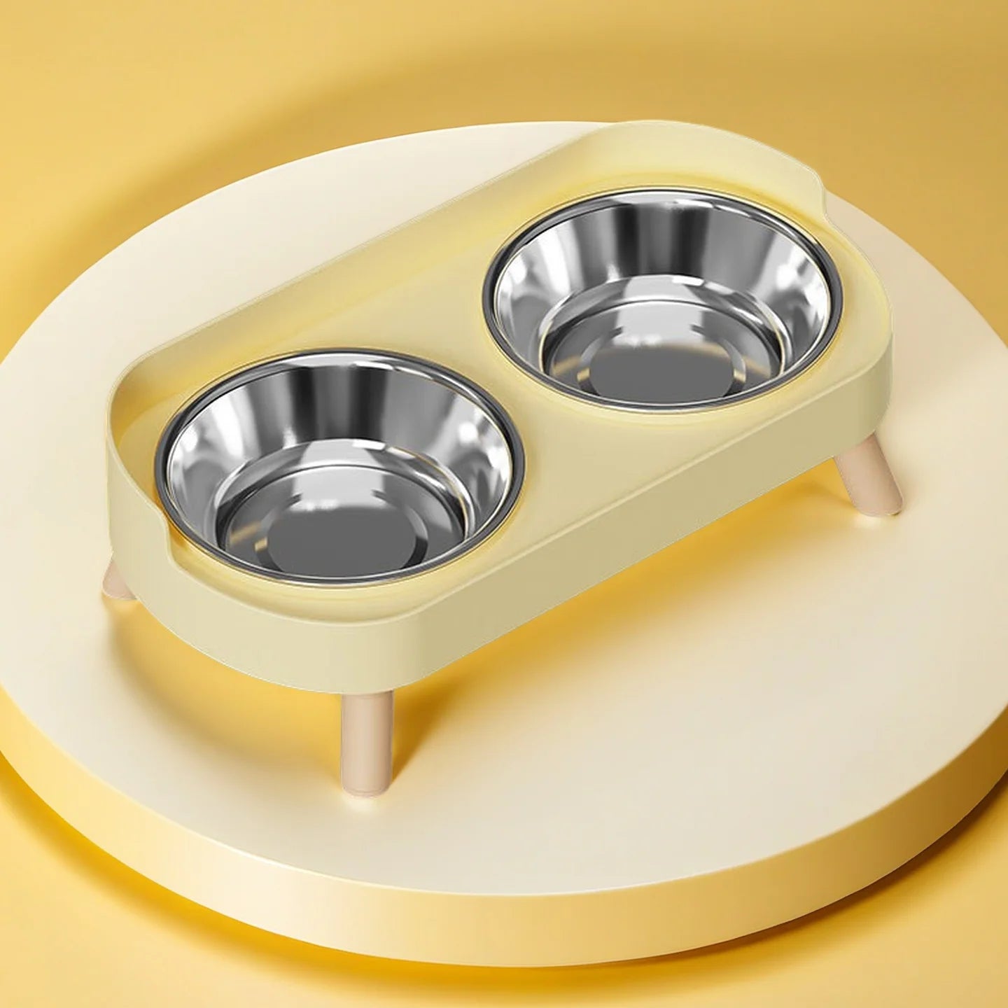 "Dopamine" Elevated Double Pet Bowl | Stainless Steel Bowls & Ergonomic Neck Support for Pets