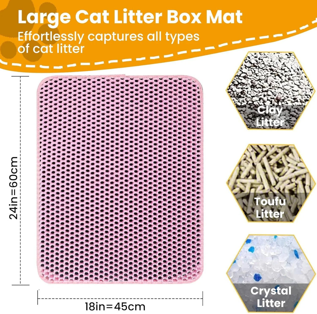 Tapis de Litière Double Couche pour Chat | Ultra-Absorbant, Imperméable & Antidérapant