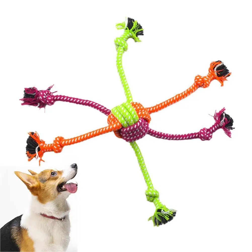 Jouet à Nœuds Interactif et Résistant : Corde de Mastication pour Chiens