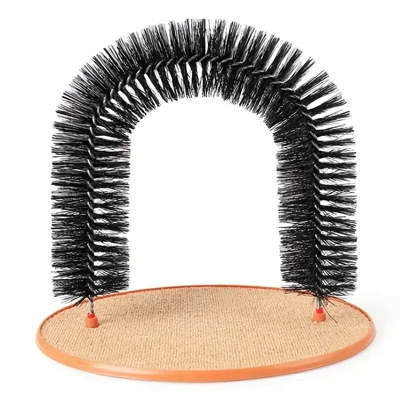 Arche de Toilettage et Massage pour Chats | Brosse Auto-Lisseur & Griffoir Interactif