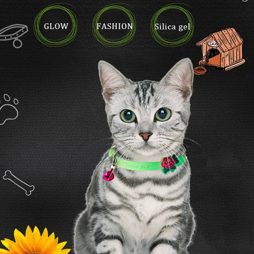 Collier Lumineux en Silicone pour Chat – Clochette