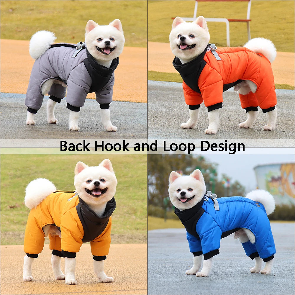 Waterproof Winter Dog Coat Clothes Thicken Warm Dog Jumpsuit Small Dogs Puppy Outfit For French Bulldog Pug Pet Jacket Clothing