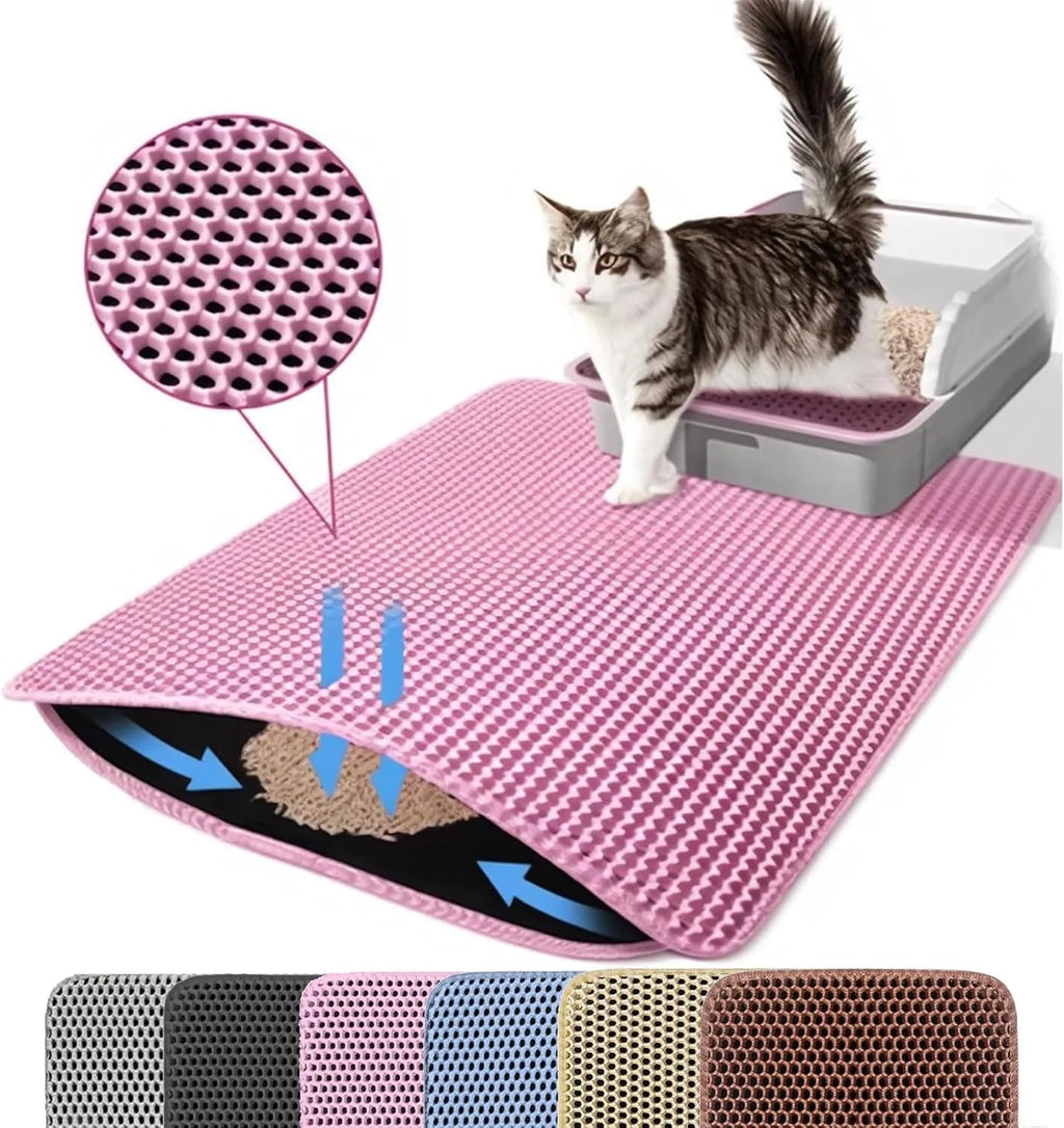 Tapis de Litière Double Couche pour Chat | Ultra-Absorbant, Imperméable & Antidérapant