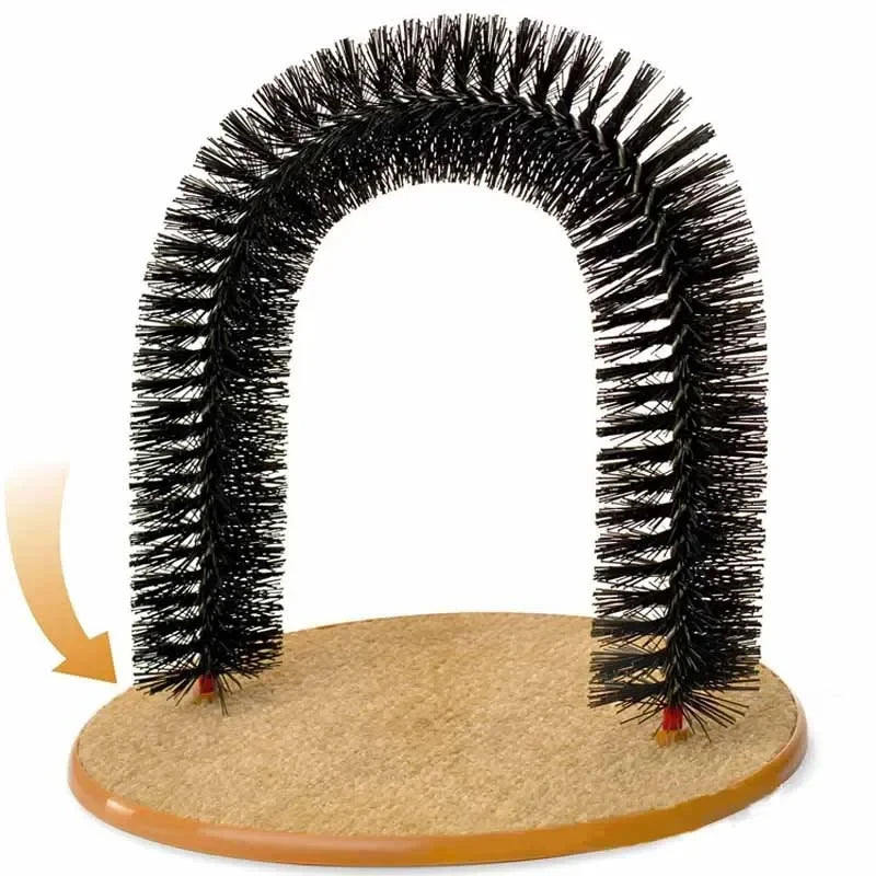Arche de Toilettage et Massage pour Chats | Brosse Auto-Lisseur & Griffoir Interactif