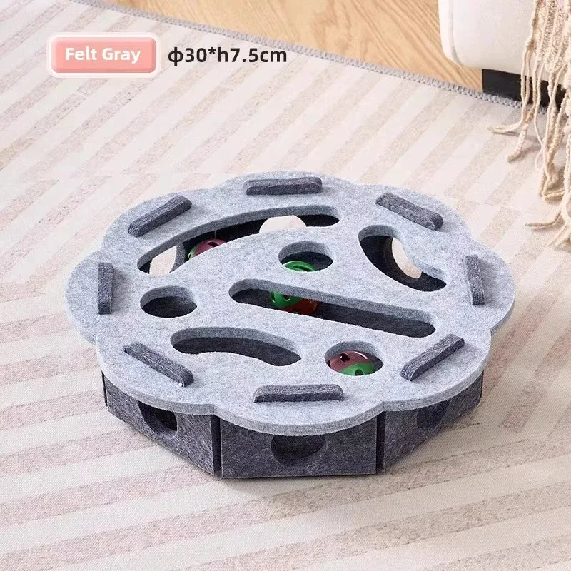 Boîte de Jeu en Feutre pour Chat : Puzzle Interactif et Stimulation de Chasse