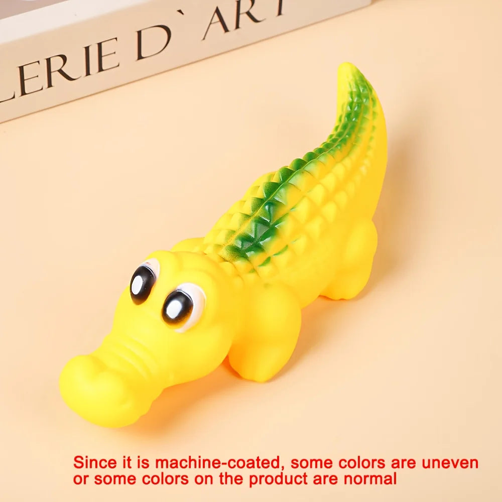 Crocodile Sonore en Caoutchouc : Jouet de Mastication Durable et Interactif