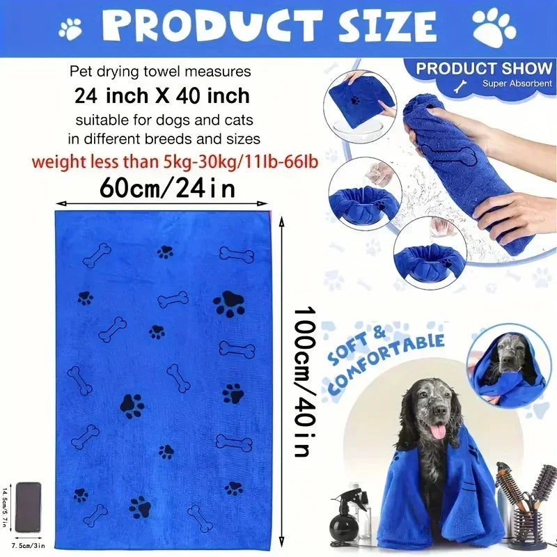 Serviette de Bain pour Animaux en Microfibre : Absorption Ultime et Séchage Rapide