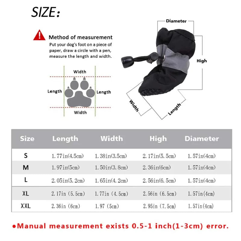 Bottines Antidérapantes et Imperméables pour Chien - Protection Hiver