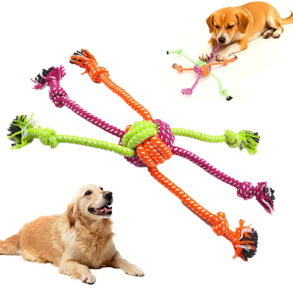 Jouet à Nœuds Interactif et Résistant : Corde de Mastication pour Chiens