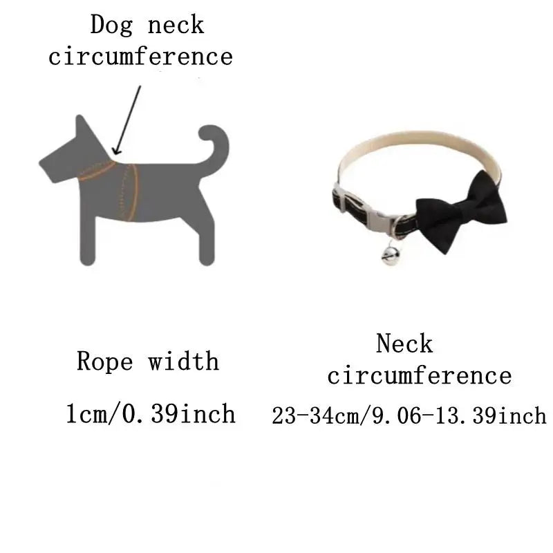Collier Élégant à Nœud Papillon avec Clochette de Sécurité