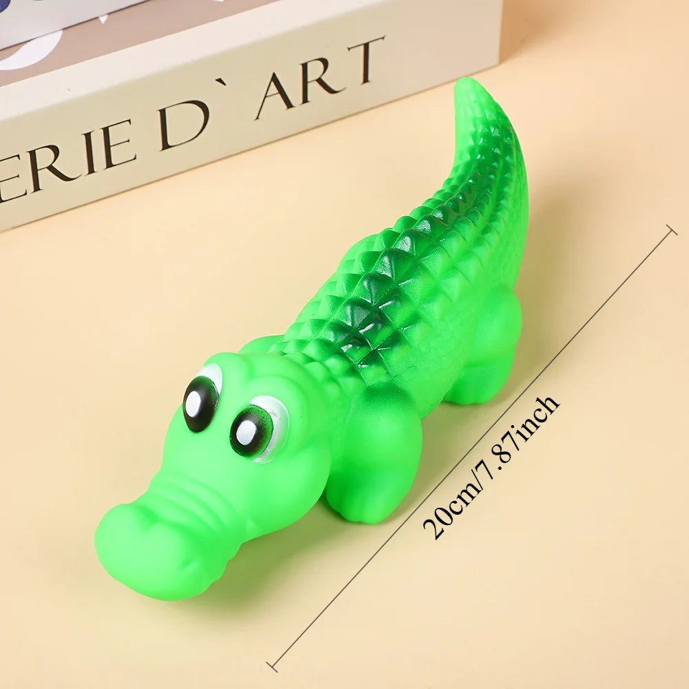 Crocodile Sonore en Caoutchouc : Jouet de Mastication Durable et Interactif