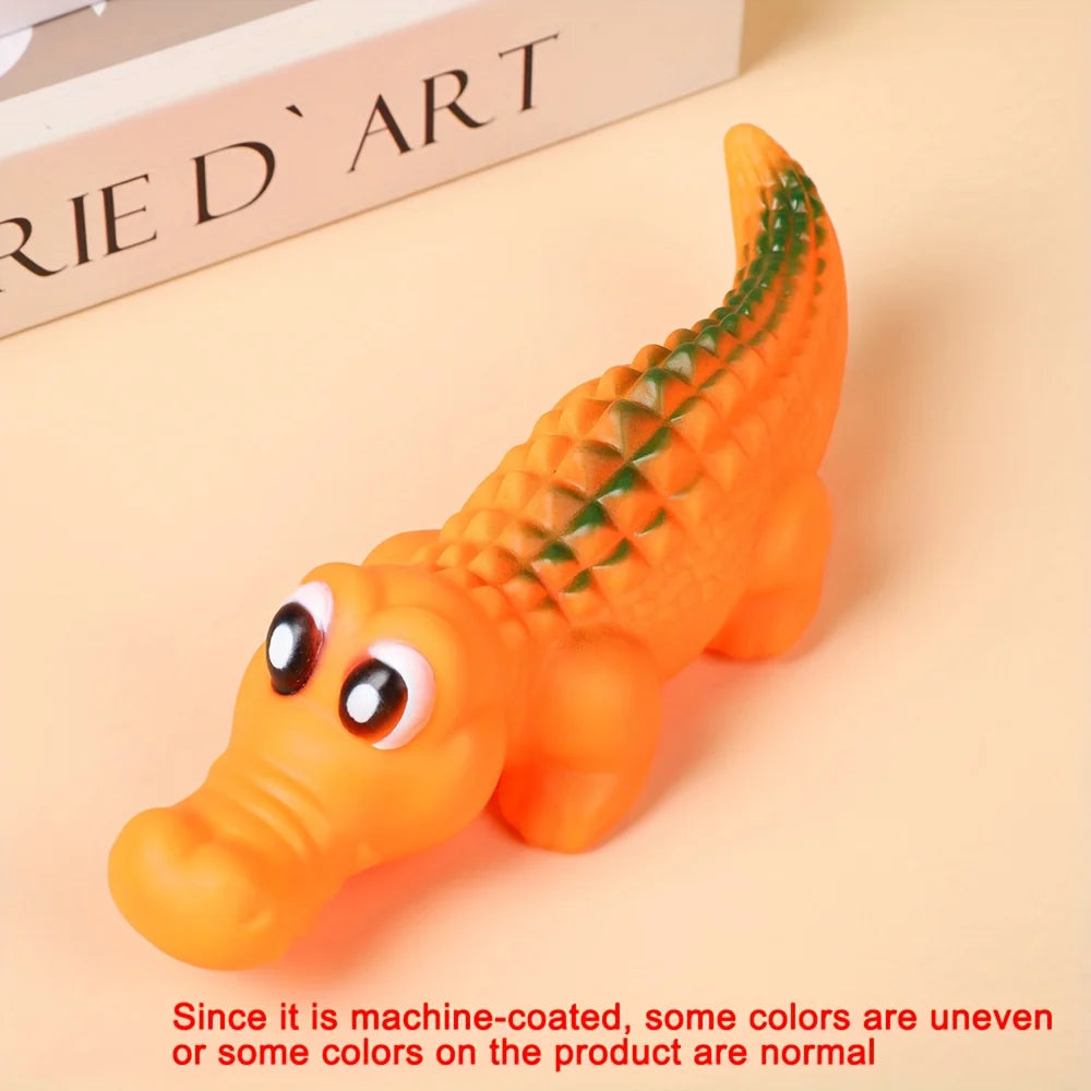 Crocodile Sonore en Caoutchouc : Jouet de Mastication Durable et Interactif