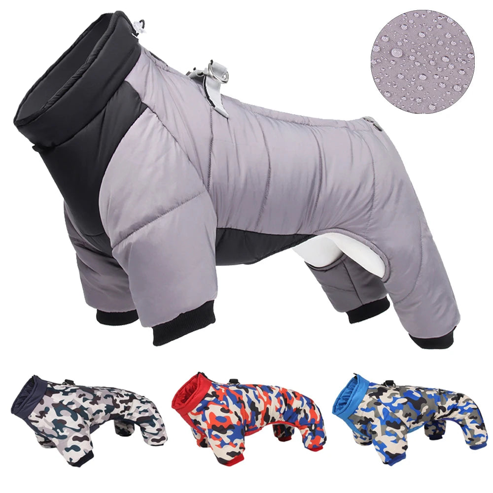 Waterproof Winter Dog Coat Clothes Thicken Warm Dog Jumpsuit Small Dogs Puppy Outfit For French Bulldog Pug Pet Jacket Clothing
