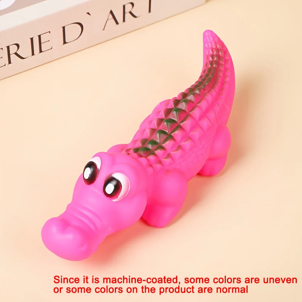 Crocodile Sonore en Caoutchouc : Jouet de Mastication Durable et Interactif