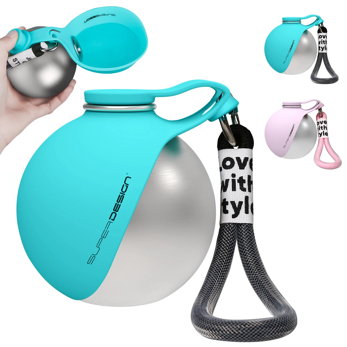 Bouteille d’Eau Portable 2-en-1 pour Chien – Compacte & Anti-Fuite