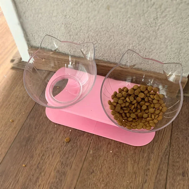 Double Gamelle Antidérapante avec Support | Bols pour Nourriture et Eau pour Chats et Petits Chiens