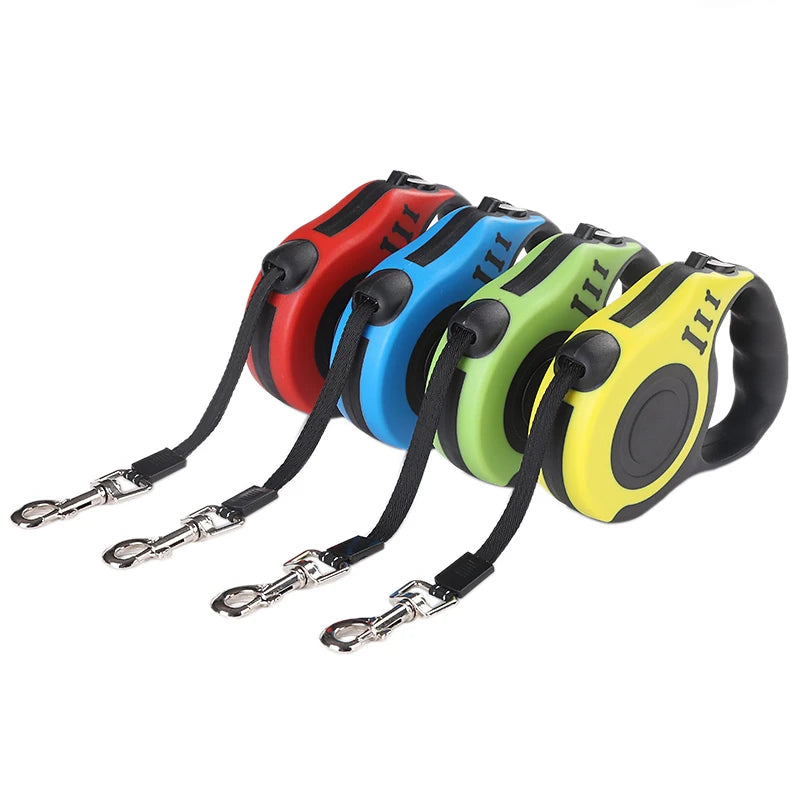 Laisse Enrouleur Automatique pour Chien et Chat - Nylon Robuste - Idéale Promenade et Course