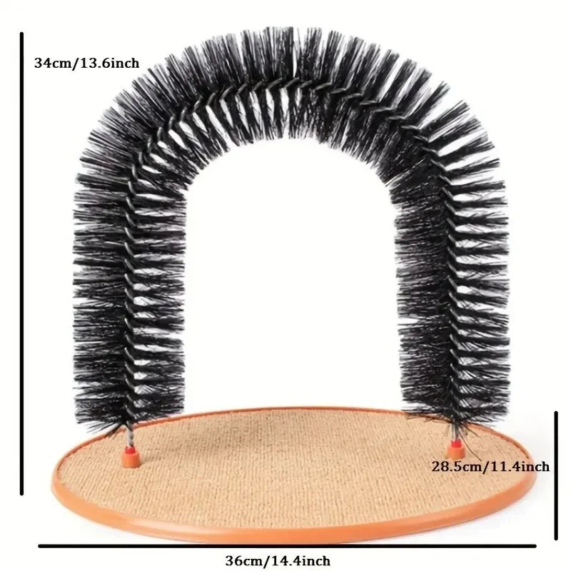 Arche de Toilettage et Massage pour Chats | Brosse Auto-Lisseur & Griffoir Interactif