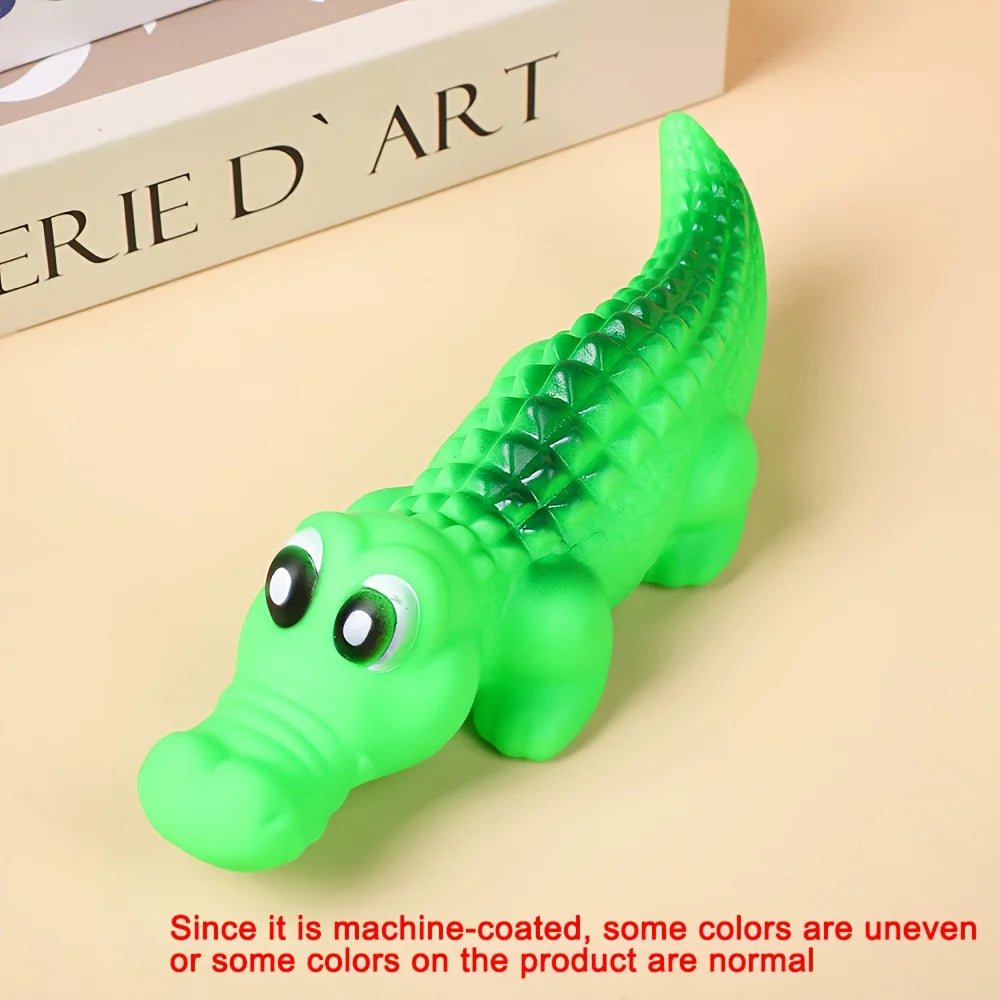 Crocodile Sonore en Caoutchouc : Jouet de Mastication Durable et Interactif