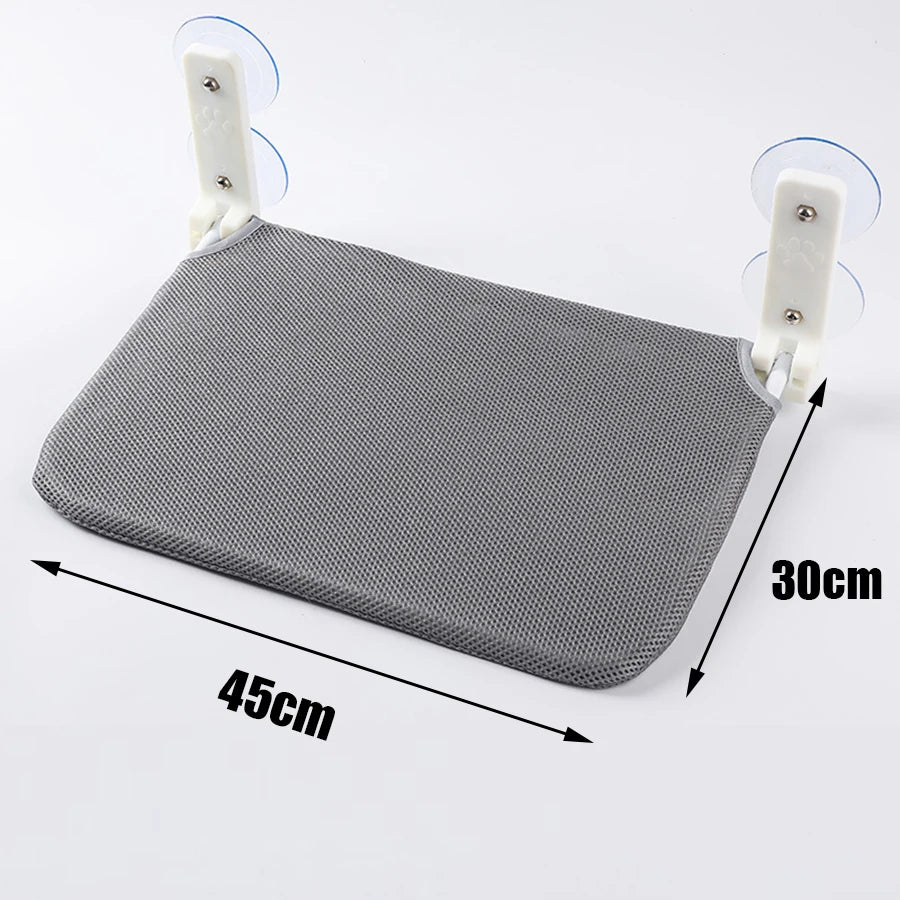 Hamac de Fenêtre Pliable pour Chat Chienou – Confort Peluche & Installation Sans Montage