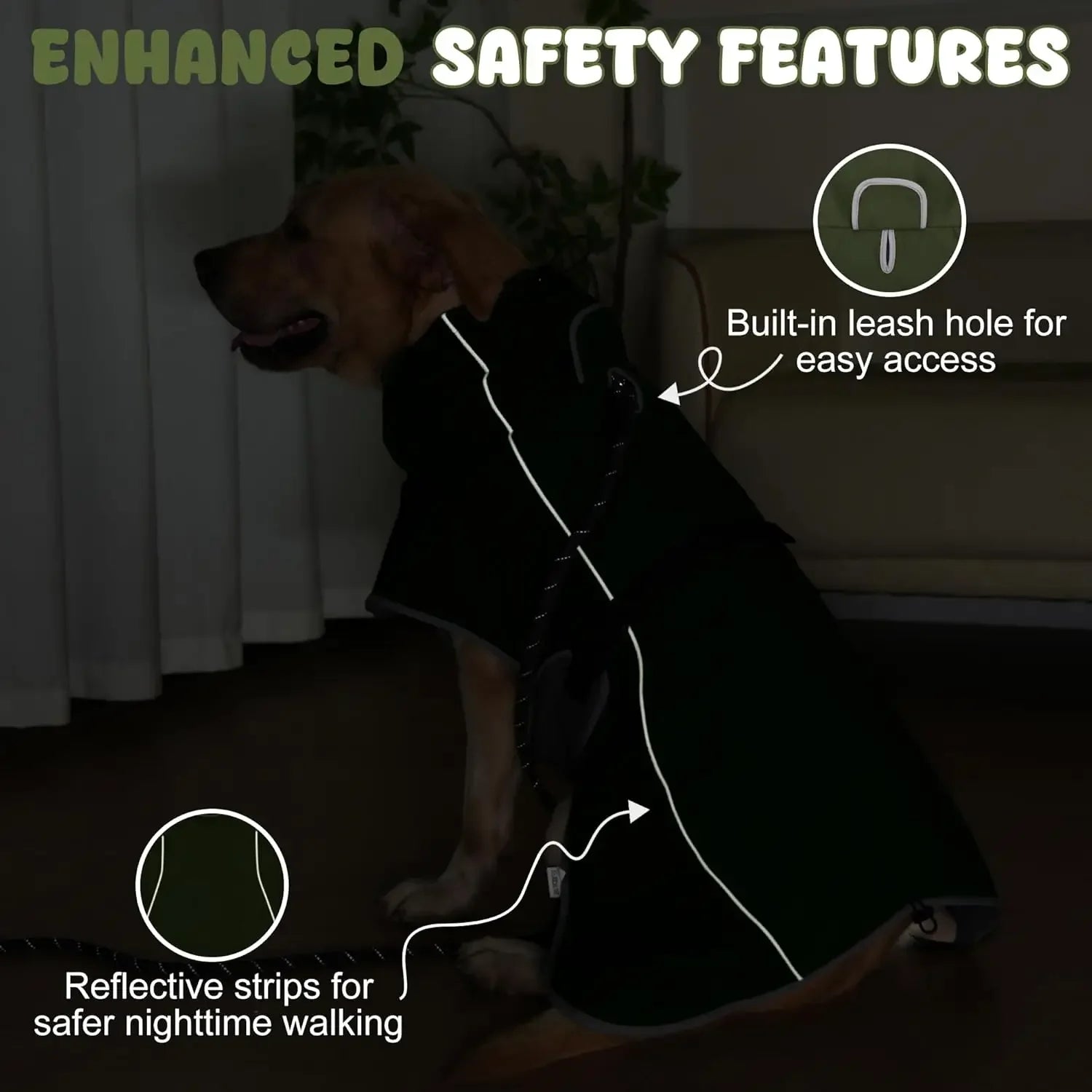 Manteau de Pluie Coupe-vent pour Chien – Imperméable avec Bande Réfléchissante
